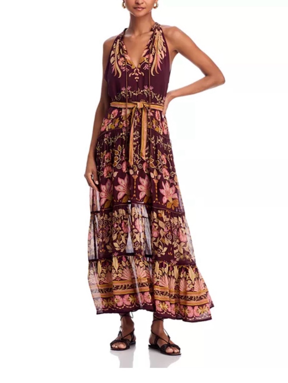 FARM Rio Bella Waist Tie Maxi Dress